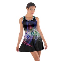 Particles Music Clef Wave Cotton Racerback Dress