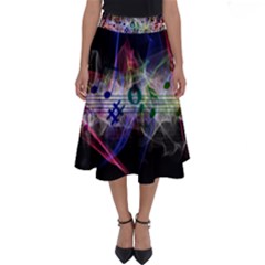 Particles Music Clef Wave Perfect Length Midi Skirt