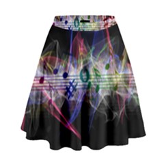 Particles Music Clef Wave High Waist Skirt