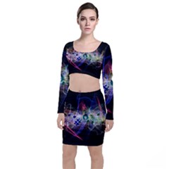 Particles Music Clef Wave Top And Skirt Sets