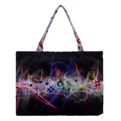 Particles Music Clef Wave Medium Tote Bag