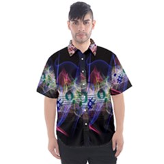 Particles Music Clef Wave Men s Short Sleeve Shirt