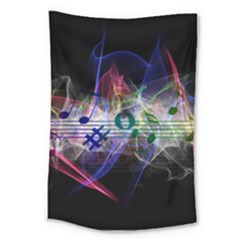 Particles Music Clef Wave Large Tapestry