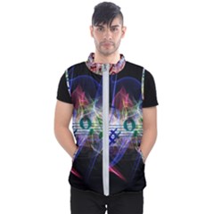 Particles Music Clef Wave Men s Puffer Vest by HermanTelo