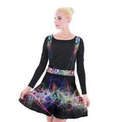 Particles Music Clef Wave Suspender Skater Skirt