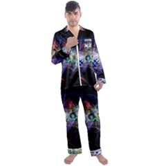 Particles Music Clef Wave Men s Satin Pajamas Long Pants Set by HermanTelo