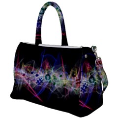 Particles Music Clef Wave Duffel Travel Bag