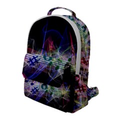 Particles Music Clef Wave Flap Pocket Backpack (large)