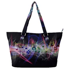 Particles Music Clef Wave Full Print Shoulder Bag by HermanTelo