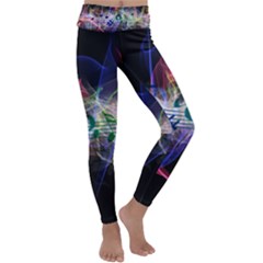 Particles Music Clef Wave Kids  Lightweight Velour Classic Yoga Leggings by HermanTelo