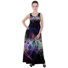 Particles Music Clef Wave Empire Waist Velour Maxi Dress by HermanTelo