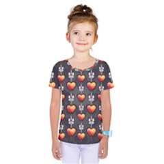 Love Heart Background Valentine Kids  One Piece Tee