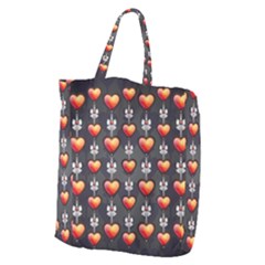 Love Heart Background Valentine Giant Grocery Tote by HermanTelo