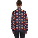 Love Heart Background Valentine Women s High Neck Windbreaker View2