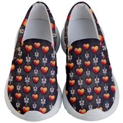 Love Heart Background Valentine Kids  Lightweight Slip Ons