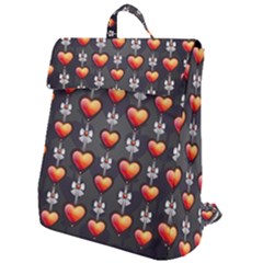 Love Heart Background Valentine Flap Top Backpack by HermanTelo