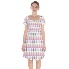 Seamless Pattern Background Entrance Short Sleeve Bardot Dress