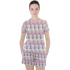 Seamless Pattern Background Entrance Women s Tee And Shorts Set