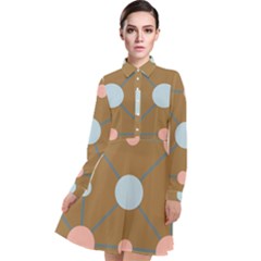 Planets Planet Around Rounds Long Sleeve Chiffon Shirt Dress by HermanTelo