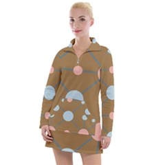 Planets Planet Around Rounds Women s Long Sleeve Casual Dress