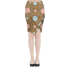 Planets Planet Around Rounds Midi Wrap Pencil Skirt