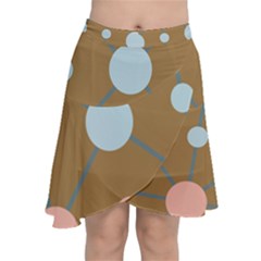 Planets Planet Around Rounds Chiffon Wrap Front Skirt