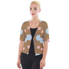 Planets Planet Around Rounds Cropped Button Cardigan