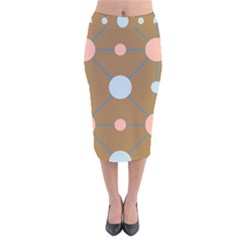 Planets Planet Around Rounds Velvet Midi Pencil Skirt