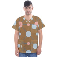 Planets Planet Around Rounds Men s V-neck Scrub Top