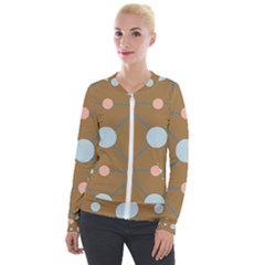 Planets Planet Around Rounds Velour Zip Up Jacket