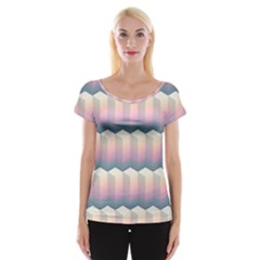 Seamless Pattern Background Block Cap Sleeve Top