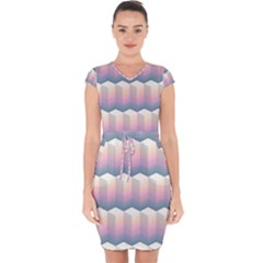 Seamless Pattern Background Block Capsleeve Drawstring Dress  by HermanTelo