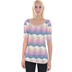 Seamless Pattern Background Block Wide Neckline Tee