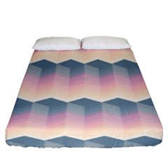 Seamless Pattern Background Block Pink Fitted Sheet (queen Size)