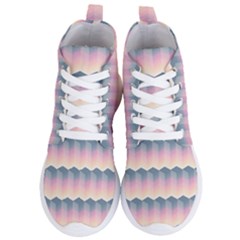 Seamless Pattern Background Block Pink Women s Lightweight High Top Sneakers