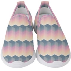 Seamless Pattern Background Block Pink Kids  Slip On Sneakers