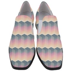 Seamless Pattern Background Block Pink Slip On Heel Loafers