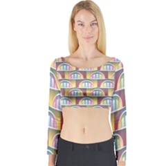 Seamless Pattern Background Abstract Long Sleeve Crop Top