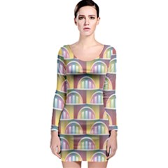 Seamless Pattern Background Abstract Long Sleeve Bodycon Dress