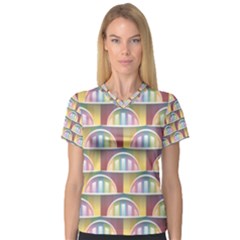 Seamless Pattern Background Abstract V-neck Sport Mesh Tee