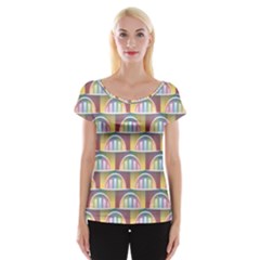 Seamless Pattern Background Abstract Cap Sleeve Top