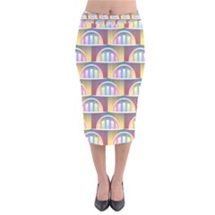 Seamless Pattern Background Abstract Velvet Midi Pencil Skirt