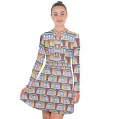 Seamless Pattern Background Abstract Long Sleeve Panel Dress by HermanTelo