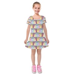 Seamless Pattern Background Abstract Kids  Short Sleeve Velvet Dress