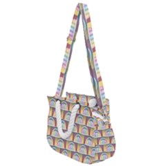 Seamless Pattern Background Abstract Rope Handles Shoulder Strap Bag by HermanTelo