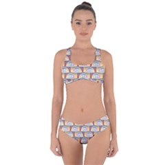 Seamless Pattern Background Abstract Criss Cross Bikini Set