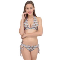 Seamless Pattern Background Abstract Tie It Up Bikini Set