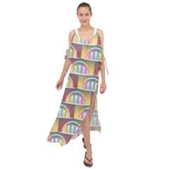 Seamless Pattern Background Abstract Maxi Chiffon Cover Up Dress