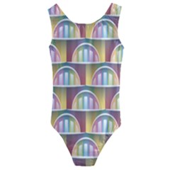 Seamless Pattern Background Abstract Kids  Cut-out Back One Piece Swimsuit