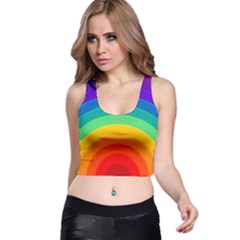 Rainbow Background Colorful Racer Back Crop Top